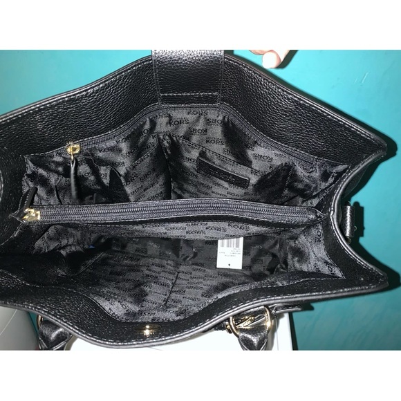 Michael Kors Hamilton NS Large Black Leather Satchel Tote bag - Picture 5 of 8